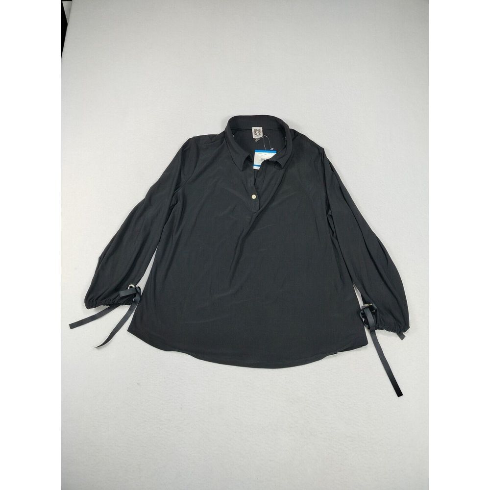 Anne Klein Top Women's XL Black Jersey‎ Knit Normcore Classiccore Minimalist